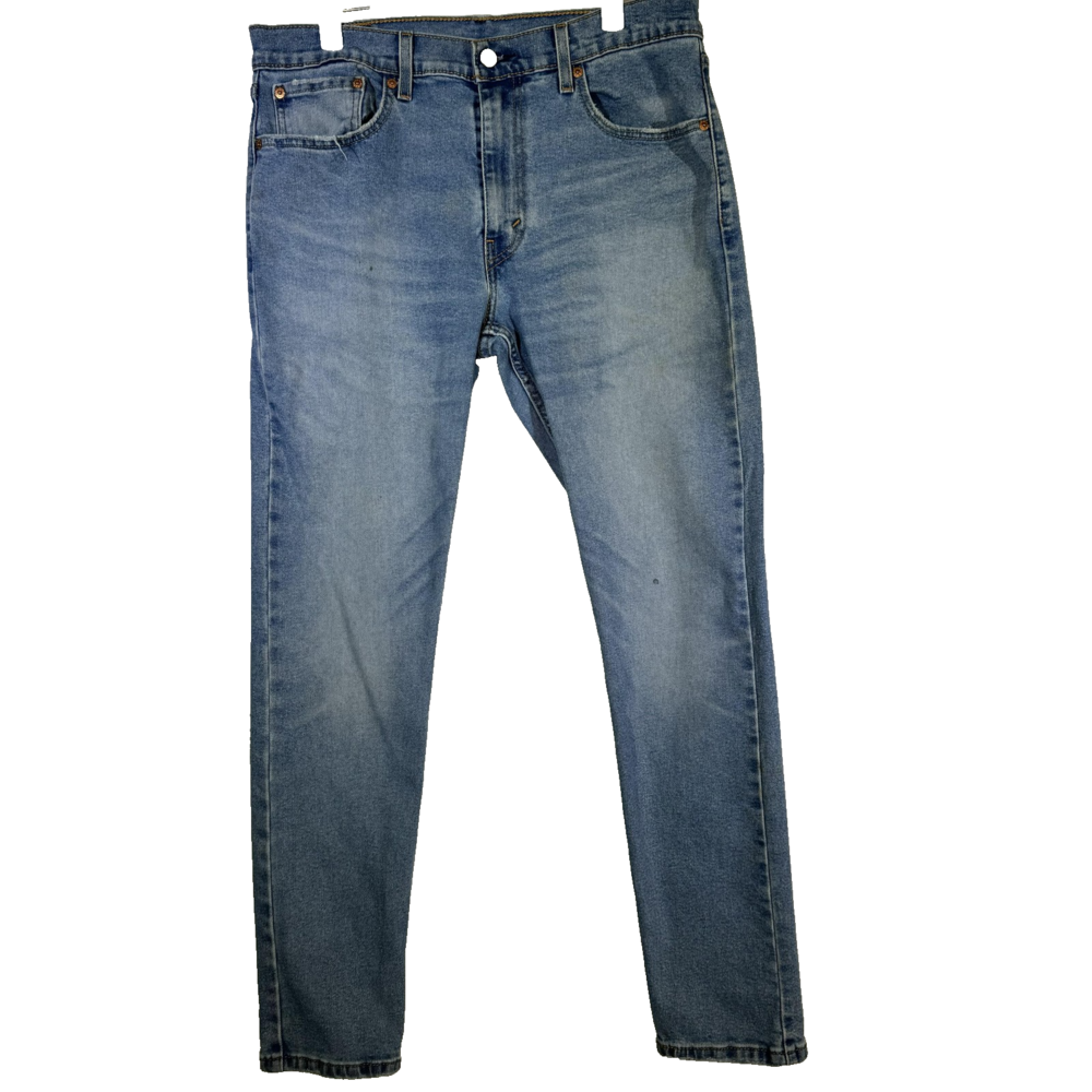 Levi's 512 Jeans Mens 33x32 Light Wash Blue Slim Taper Stretch Denim Zip Fly